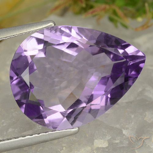 6.71ct Натуральный Пурпурно-фиолетовый Аметист, Форма груши, VVS-VS