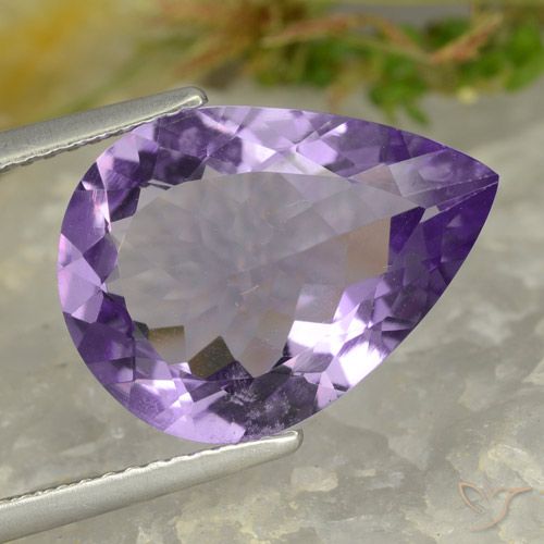 5.86ct Натуральный Пурпурно-фиолетовый Аметист, Форма груши, VVS-VS