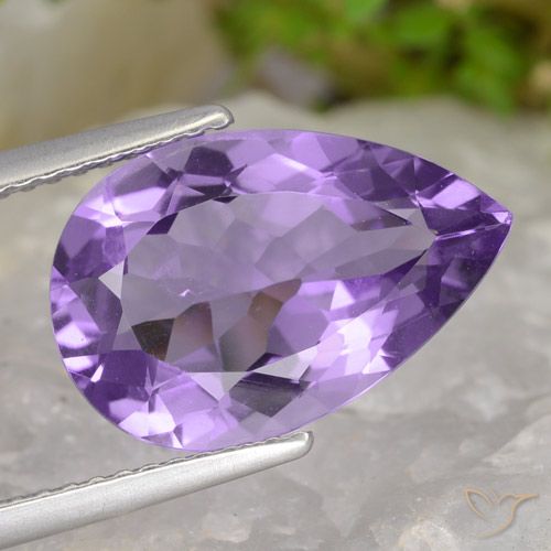 4.77ct Натуральный Розовато-фиолетовый Аметист, Форма груши, Чистота VS