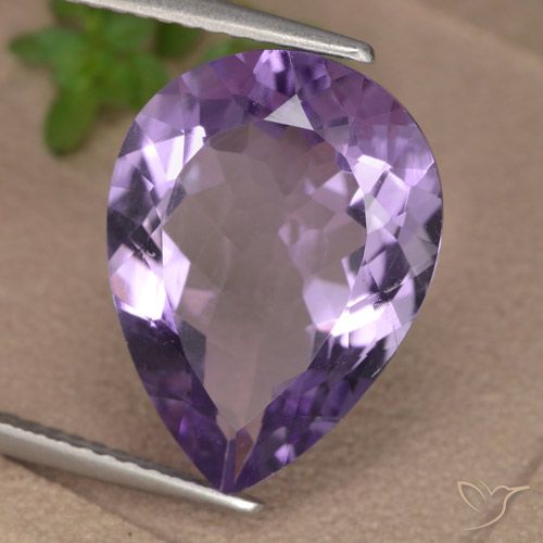 6.64ct Натуральный Средний фиолетовый Аметист, Форма груши, VVS-VS