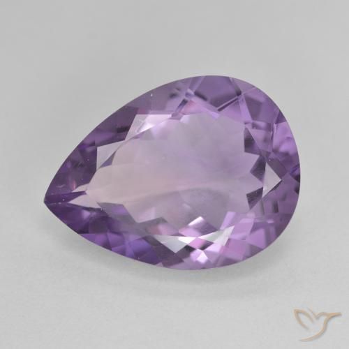 6.69ct Натуральный Medium Light Purplish-Violet Аметист, Форма груши, VVS-VS