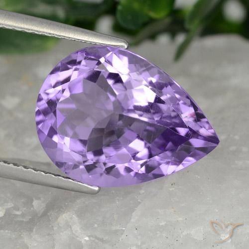 7.08ct Натуральный Средний фиолетовый Аметист, Форма груши, VVS-VS