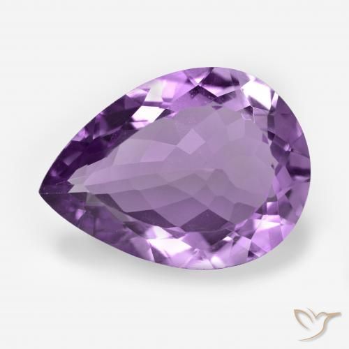 6.14ct Натуральный Ярко-фиолетовый Аметист, Форма груши, Чистота VS