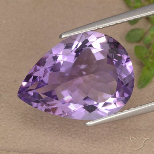 6.52ct Натуральный Темно-фиолетовый Аметист, Форма груши, VVS-VS