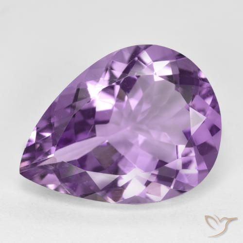 6.22ct Натуральный Средне-светлый пурпурно-фиолетовый Аметист, Форма груши, VVS-VS