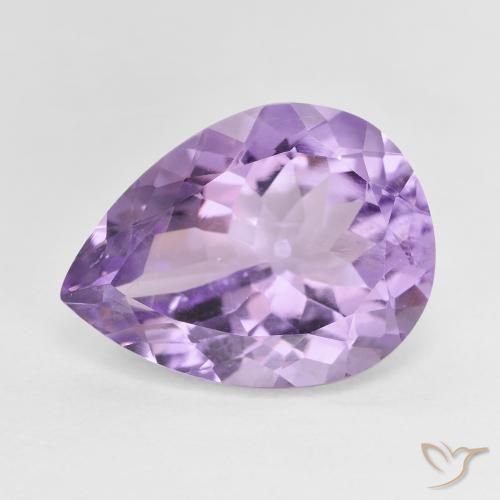 7.28ct Натуральный Средний фиолетовый Аметист, Форма груши, Чистота VS