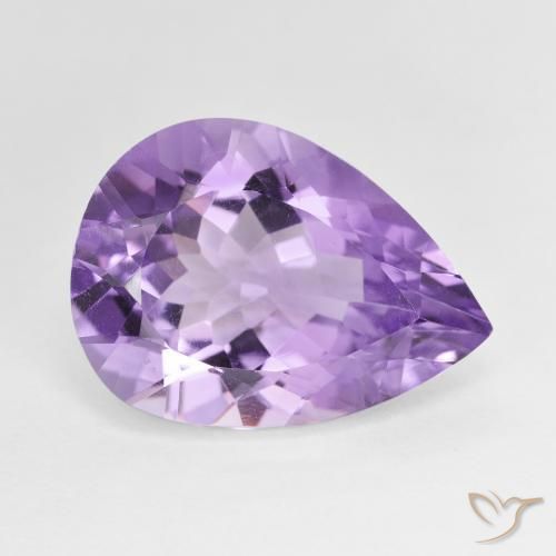 7.29ct Натуральный Темно-фиолетовый Аметист, Форма груши, VVS-VS