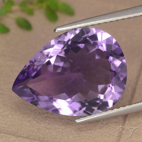 6.79ct Натуральный Баклажан Фиолетовый Аметист, Форма груши, VVS-VS