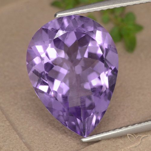 6.83ct Натуральный Средний фиолетовый Аметист, Форма груши, VVS-VS
