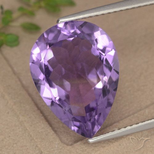 6.75ct Натуральный Темно-фиолетовый Аметист, Форма груши, VVS-VS