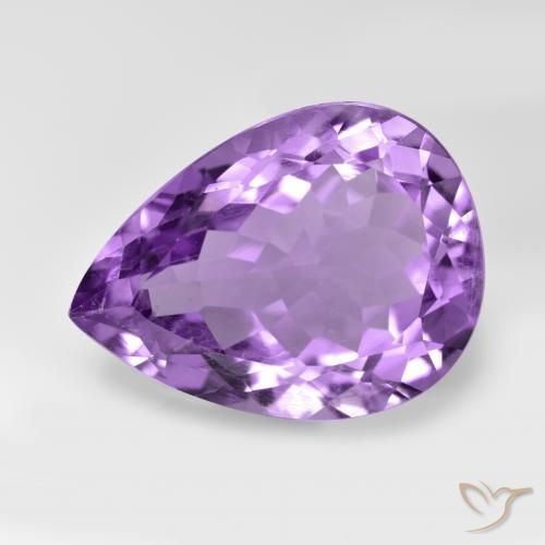 7.04ct Натуральный Средний фиолетовый Аметист, Форма груши, VVS-VS