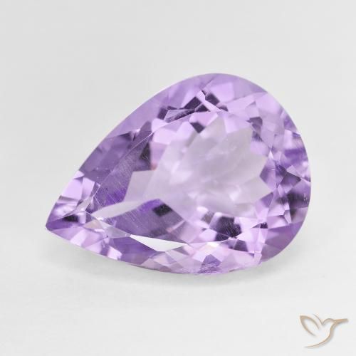 7.28ct Натуральный Средний фиолетовый Аметист, Форма груши, Чистота VS