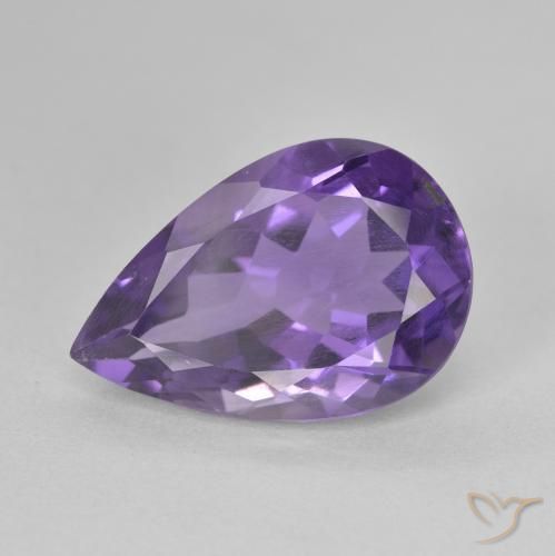 5.03ct Натуральный Темно-фиолетовый Аметист, Форма груши, Чистота VS