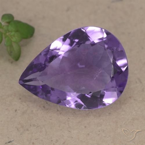 5.94ct Натуральный Средний фиолетовый Аметист, Форма груши, Чистота VS