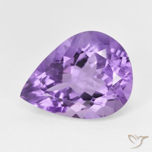 7.23ct Натуральный Средний фиолетовый Аметист, Форма груши, Чистота VS