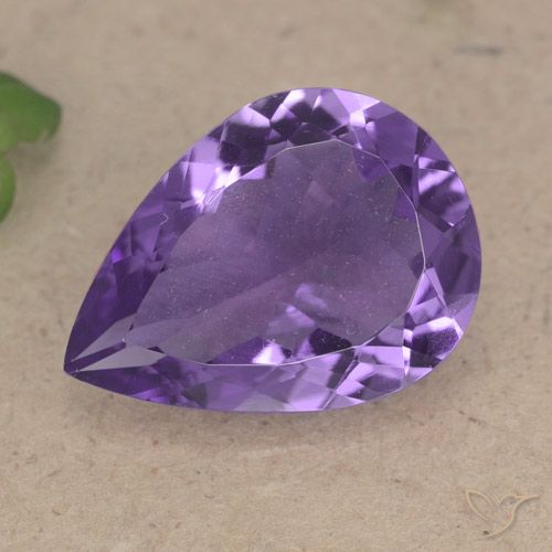 6.08ct Натуральный Средний фиолетовый Аметист, Форма груши, Чистота VS