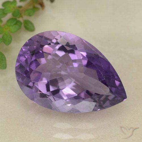 5.04ct Натуральный Средний фиолетовый Аметист, Форма груши, Чистота VS