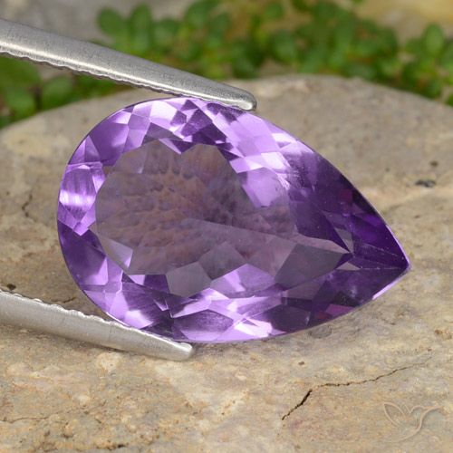 4.82ct Натуральный Интенсивный фиолетовый Аметист, Форма груши, VVS-VS