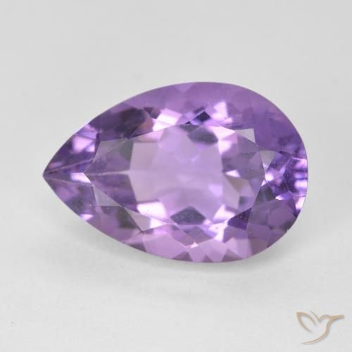 5.41ct Натуральный Средний фиолетовый Аметист, Форма груши, VVS-VS