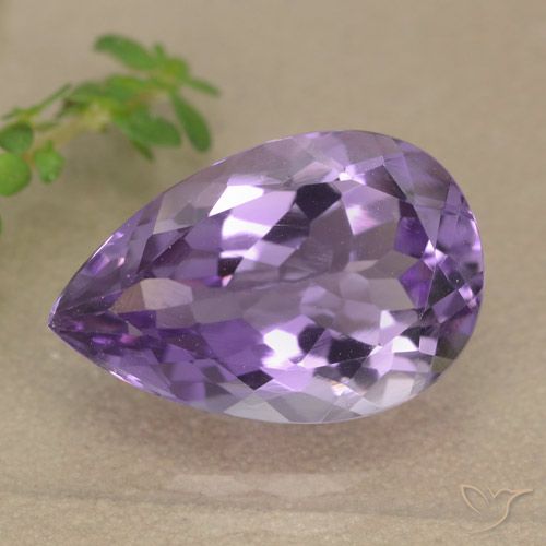 5.22ct Натуральный Средний фиолетовый Аметист, Форма груши, VVS-VS