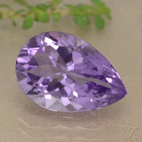 5.10ct Натуральный Средний фиолетовый Аметист, Форма груши, VVS-VS