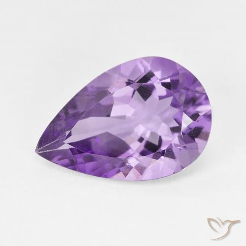4.43ct Натуральный Средний фиолетовый Аметист, Форма груши, VVS-VS
