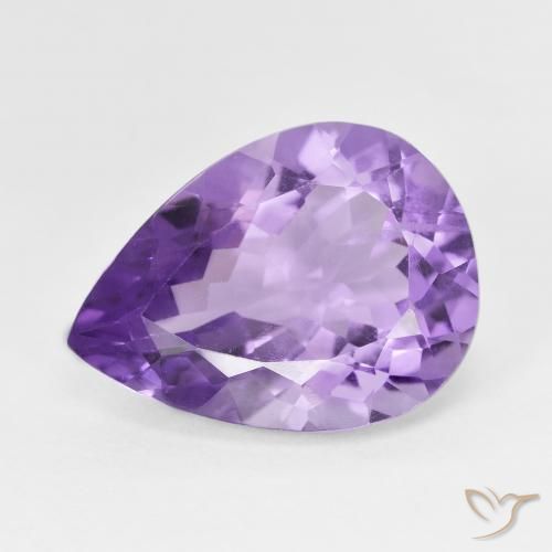 7.28ct Натуральный Глубокий фиолетовый оттенок Аметист, Форма груши, Чистота VS