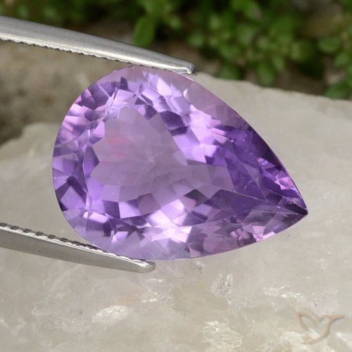 8.73ct Натуральный Средний фиолетовый Аметист, Форма груши, VVS-VS