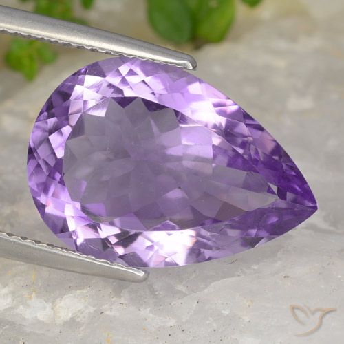 8.47ct Натуральный Пурпурно-фиолетовый Аметист, Форма груши, VVS-VS