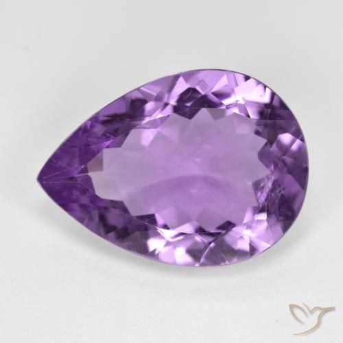 8.34ct Натуральный Розовато-фиолетовый Аметист, Форма груши, Чистота VS