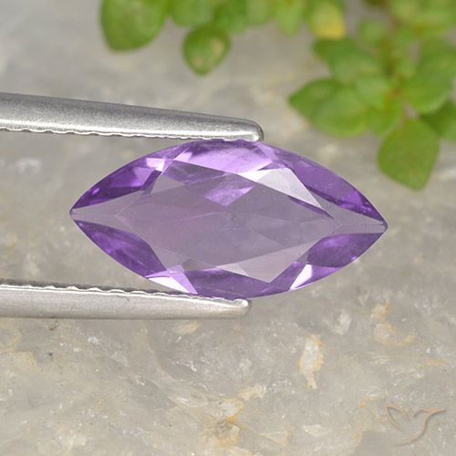 1.28ct Натуральный Глубокий пурпурно-фиолетовый Аметист, Маркиза, Чистота VS