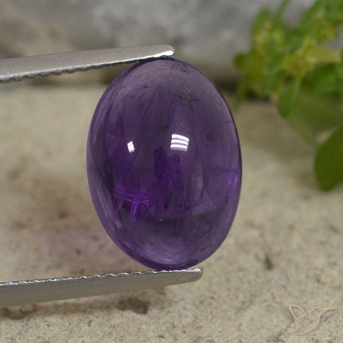 5.71ct Натуральный Средне-светло-фиолетовый Аметист, Овал, Прозрачный