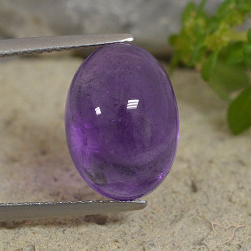 7.66ct Натуральный Средний фиолетовый Аметист, Овал, Прозрачный