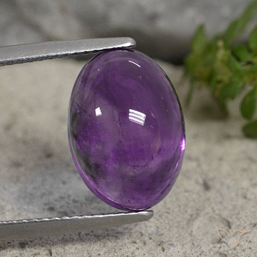 7.11ct Натуральный Средний фиолетовый Аметист, Овал, Прозрачный
