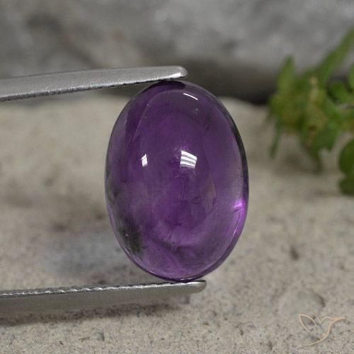 6.07ct Натуральный Средний фиолетовый Аметист, Овал, Прозрачный