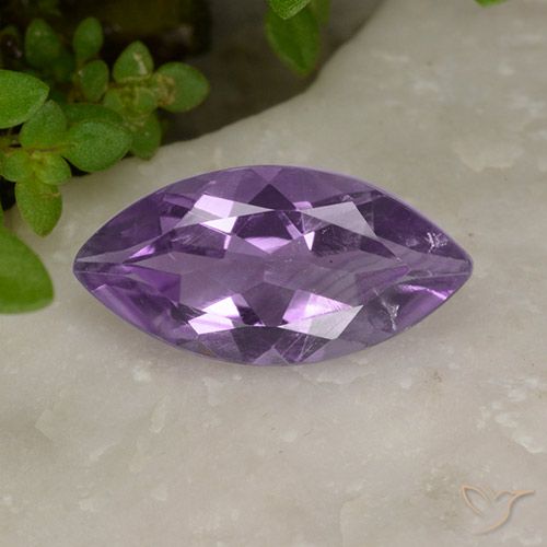 1.53ct Натуральный Средний фиолетовый Аметист, Маркиза, Чистота VS
