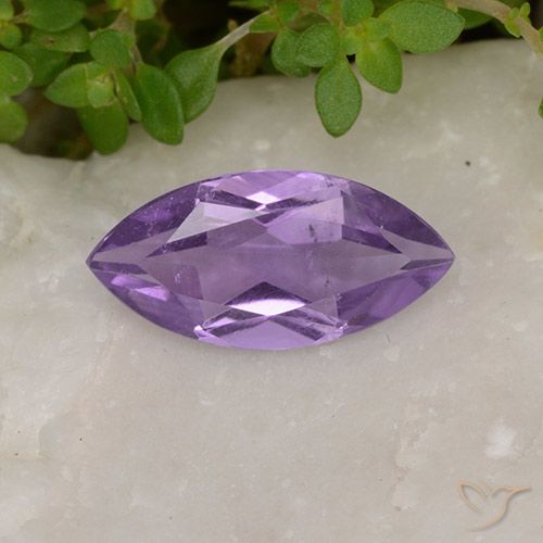 1.52ct Натуральный Средний фиолетовый Аметист, Маркиза, Чистота VS