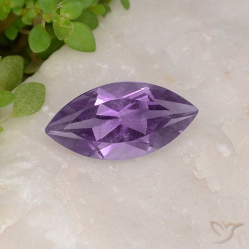 1.70ct Натуральный Средний фиолетовый Аметист, Маркиза, Чистота VS