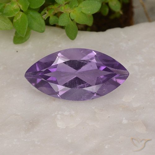 1.61ct Натуральный Средний фиолетовый Аметист, Маркиза, Чистота VS