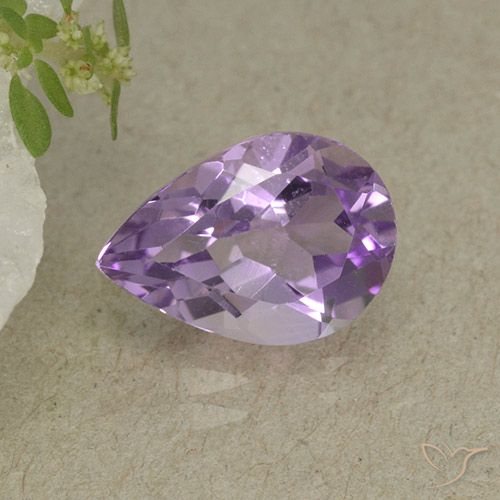 1.84ct Натуральный Розовато-Ирис Фиолетовый Аметист, Форма груши, VVS-VS