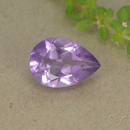 1.72ct Натуральный Средний фиолетовый Аметист, Форма груши, VVS-VS
