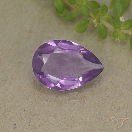 1.40ct Натуральный Средний фиолетовый Аметист, Форма груши, VVS-VS