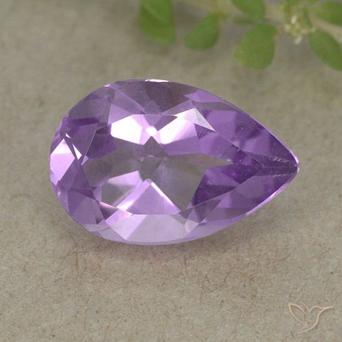 1.58ct Натуральный Розовато-фиолетовый Аметист, Форма груши, VVS-VS