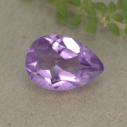 1.80ct Натуральный Средний фиолетовый Аметист, Форма груши, VVS-VS