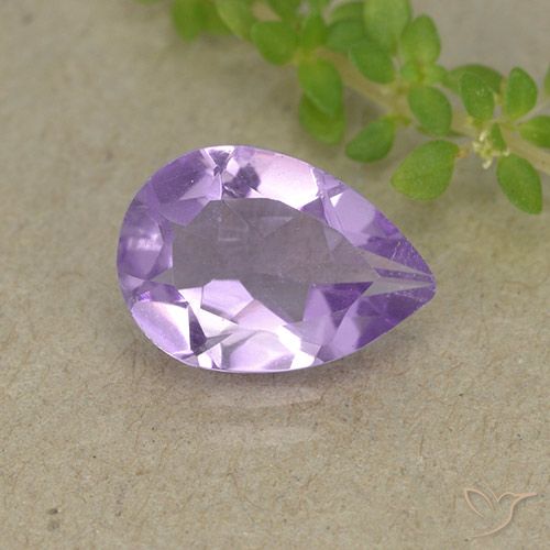 1.46ct Натуральный Розовато-фиолетовый Аметист, Форма груши, VVS-VS