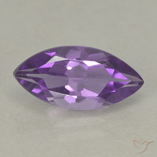 1.55ct Натуральный Средний фиолетовый Аметист, Маркиза, Чистота VS
