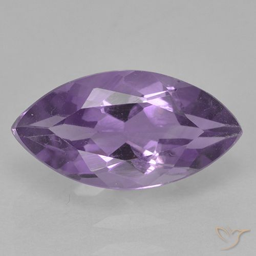 1.82ct Натуральный Средний фиолетовый Аметист, Маркиза, Чистота VS