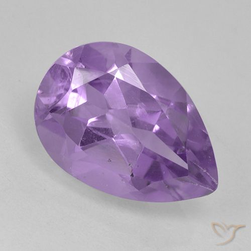 1.71ct Натуральный Средний фиолетовый Аметист, Форма груши, Чистота VS