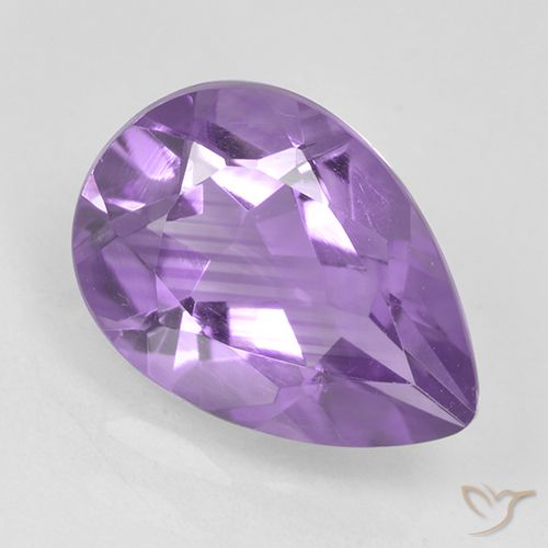 1.74ct Натуральный Средний фиолетовый Аметист, Форма груши, VVS-VS