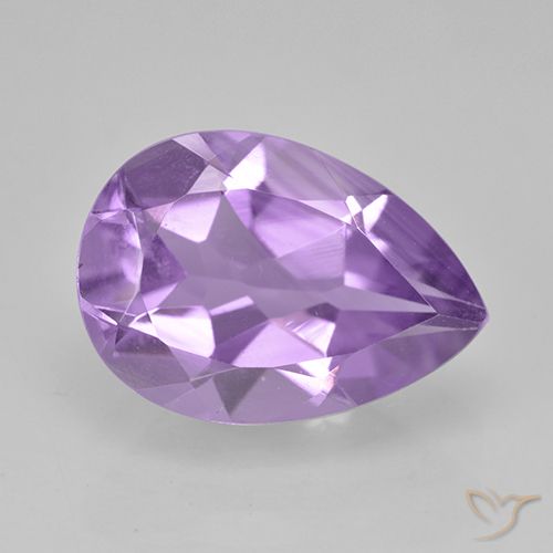 1.78ct Натуральный Средний фиолетовый Аметист, Форма груши, VVS-VS